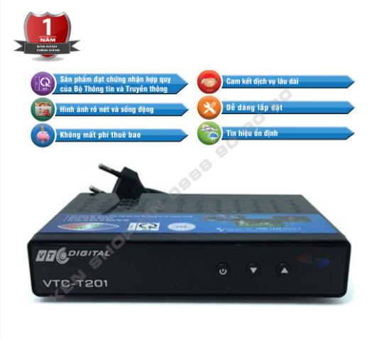 Đầu thu truyền hình số mặt đất dvb t2 vtc t201