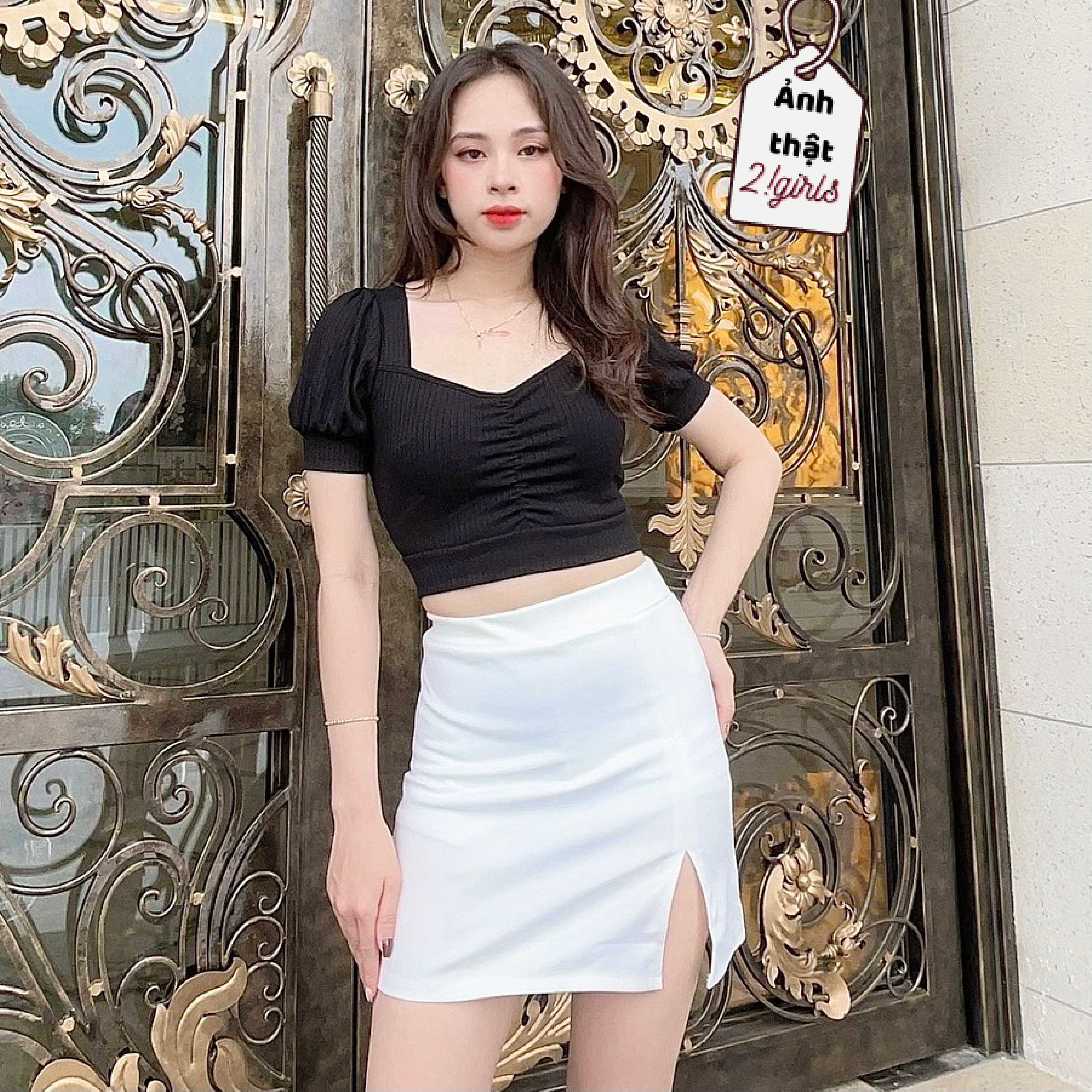 [BÁN SỈ] Áo croptop nữ 100% Cotton siêu mịn co giãn 4 chiều 2Girls - A04