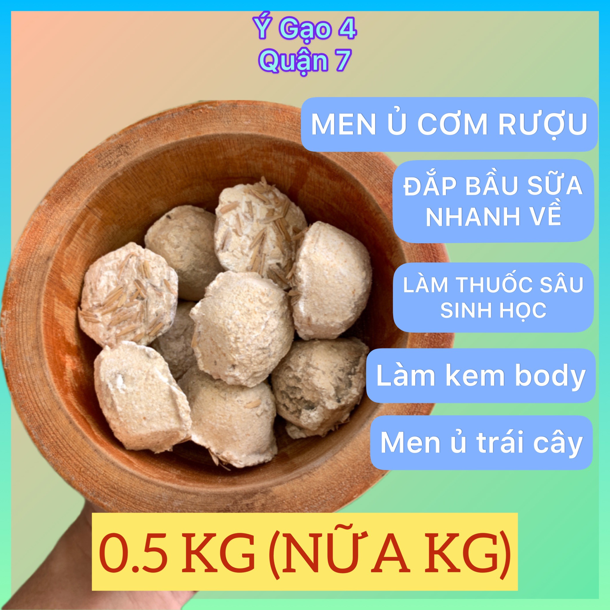 Men rượu truyền thống - 500 gram (nữa kg) - men chấu làm cơm rượu, ủ rượu nếp than nếp cẩm, đắp bầu sữa nhanh về, nấu rượu gạo tẻ - Lò rượu ý gạo