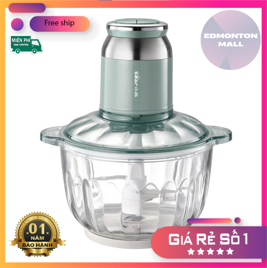 Máy xay thịt bear 2.5l, công suất 350w, cối thủy tinh cao cấp dày dặn, máy xay sinh tố, máy xay cho bé ăn dặm, chế biến đa dạng món ăn, bh 1 năm
