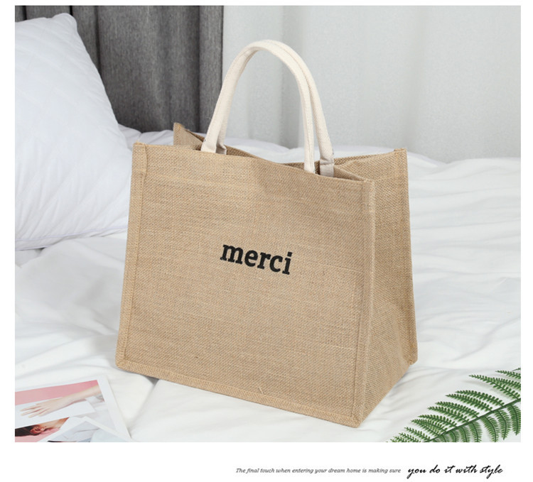 Túi cói Merci loại 1 màu sáng, có lót túi, có ảnh thật