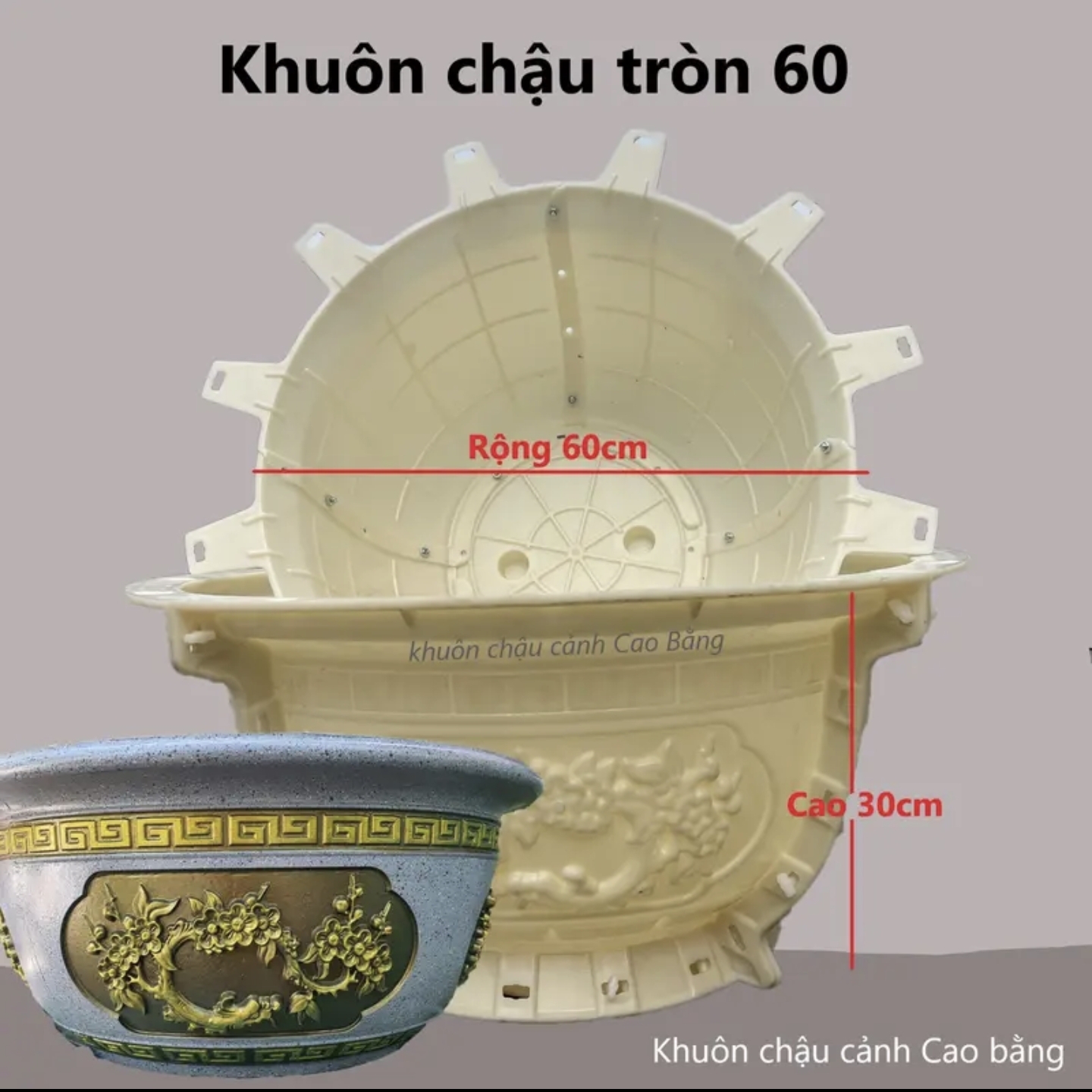 Khuôn đúc chậu cảnh tròn 60