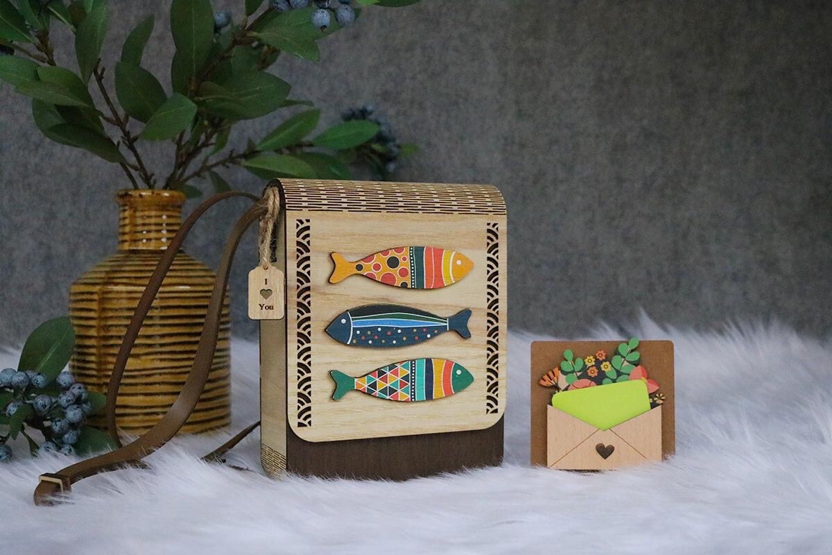 Túi gỗ - Giỏ xách gỗ Handmade Vintage mẫu 04