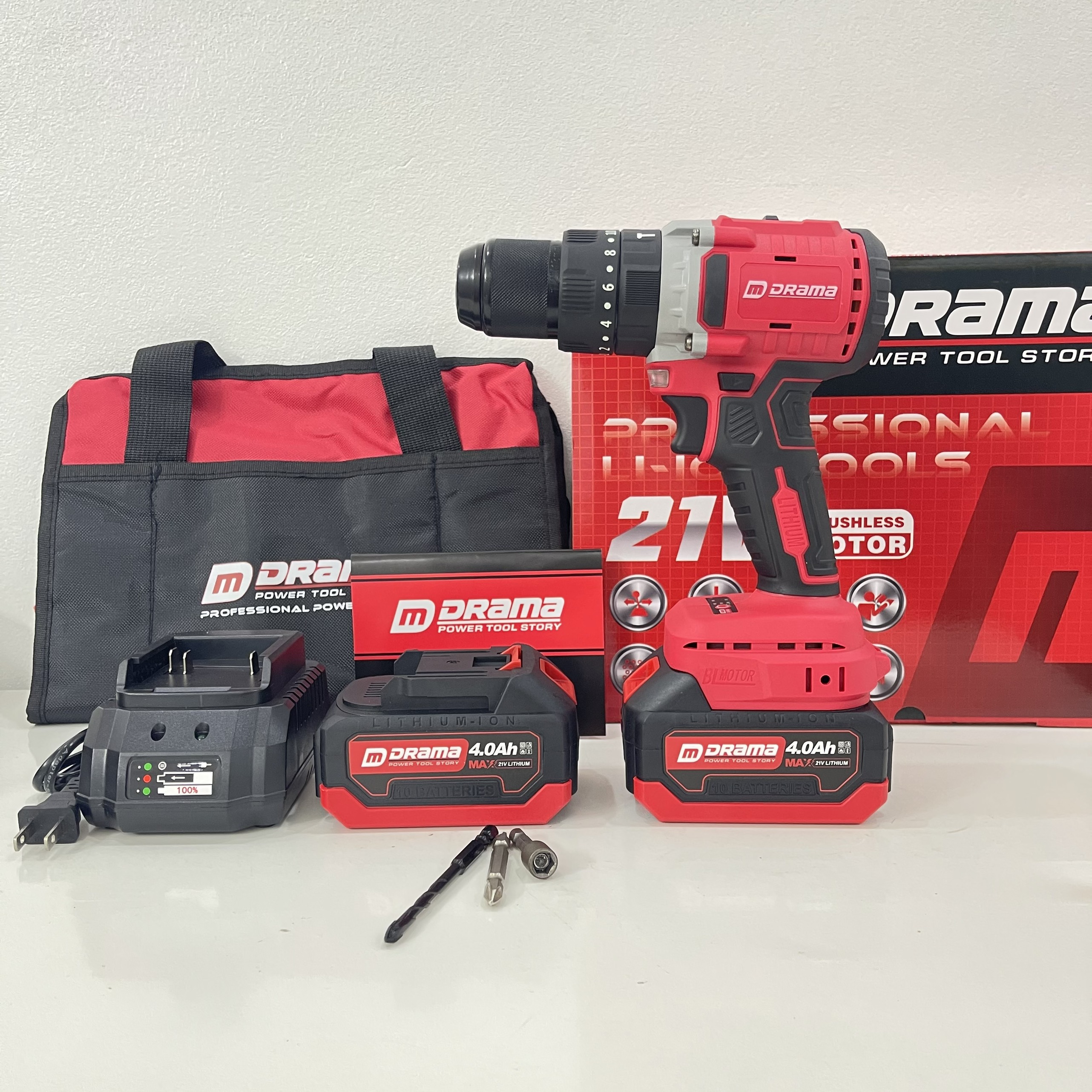 Máy Khoan Pin 3 Chức Năng DRAMA 5213 13MM Không Chổi Than