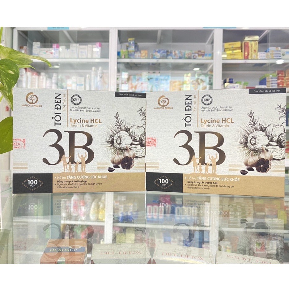 Vitamin 3b tỏi đen premium complex tỏi đen, xuyên tâm liên hỗ trợ tăng cường đề kháng hộp 100 viên