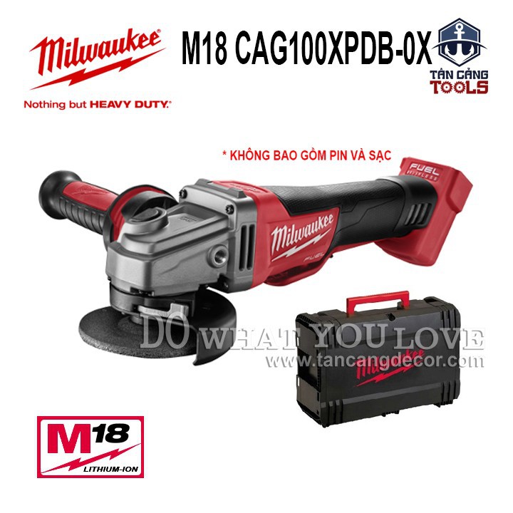 Máy mài góc 100 mm dùng pin milwaukee m18 cag100xpdb