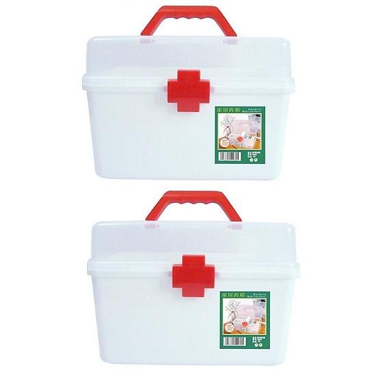 [HCM]Bộ 2 Hộp đựng thuốc y tế nhựa PP chuyên dụng cho gia đình (cỡ lớn) PNS407