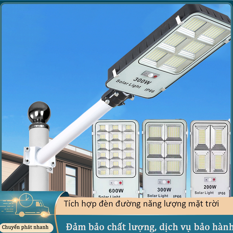 Đèn năng lượng mặt trời, đèn led năng lượng mặt trời sân vườn liền thể kép 600w,300w,200w ,cảm biến chuyển động