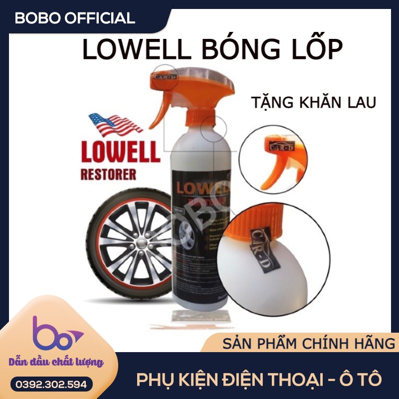 Dung dịch làm bóng, Dưỡng Đen lốp xe hơi Lowell Restorer 550ml