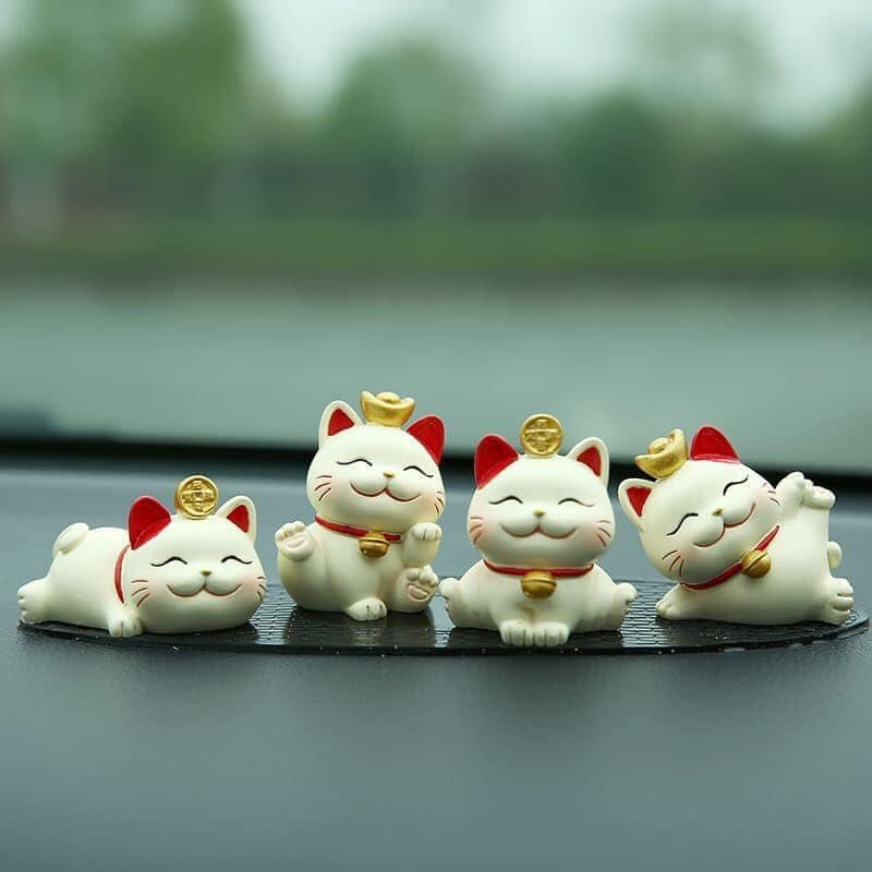 Bộ 4 chú mèo thần tài may mắn