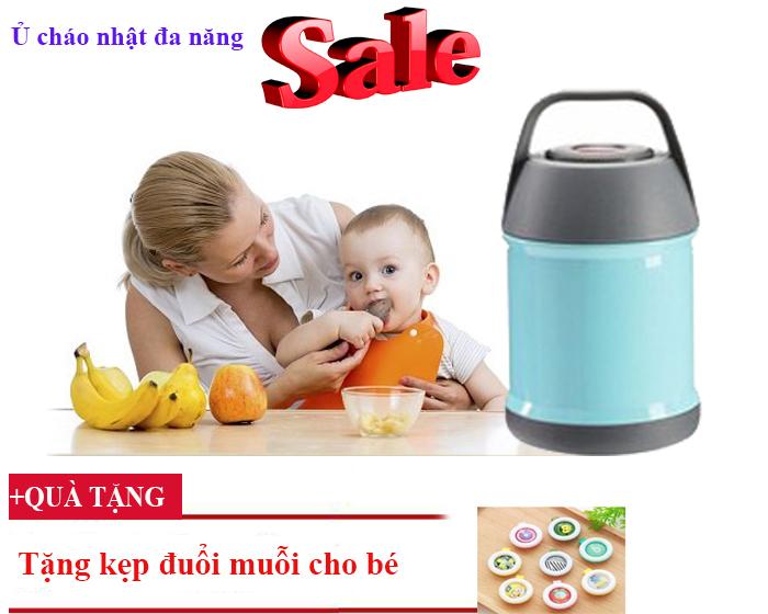 Ủ Cháo Nhật Cao Cấp,Ủ Cháo Xịn,Nồi Ủ Nhật, Ủ Cháo Nhật Inox 304 - Không Cần Nấu Tặng Kèm Quà Tặng