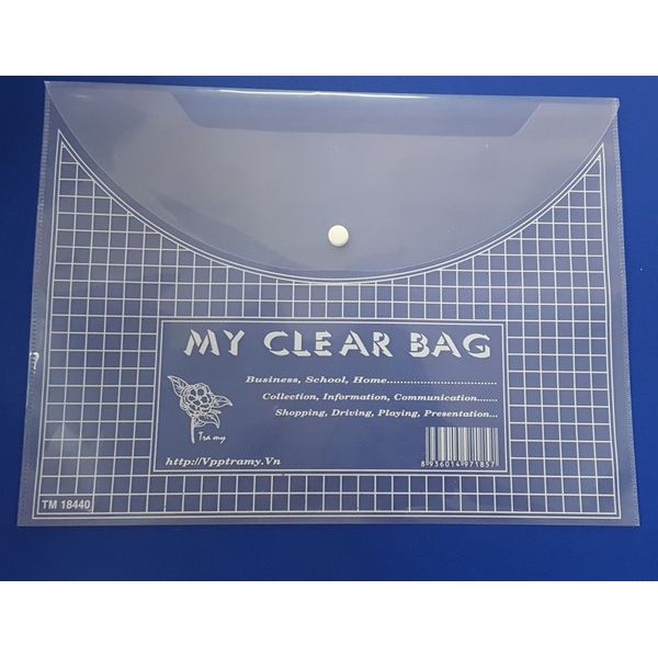 COMBO 5 Bìa nút My clear/Túi nhựa đựng hồ sơ/túi clear/túi cúc