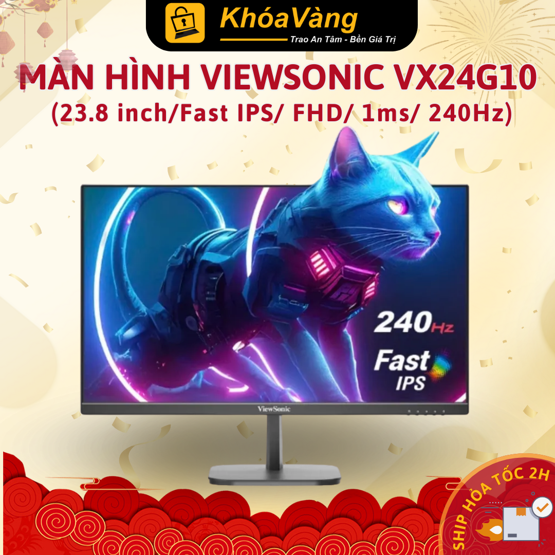 Màn hình Gaming ViewSonic VX24G10 240Hz (23.8 inch/Fast IPS/FHD/1ms/240Hz) - Bảo hành 12 tháng - 1 đ