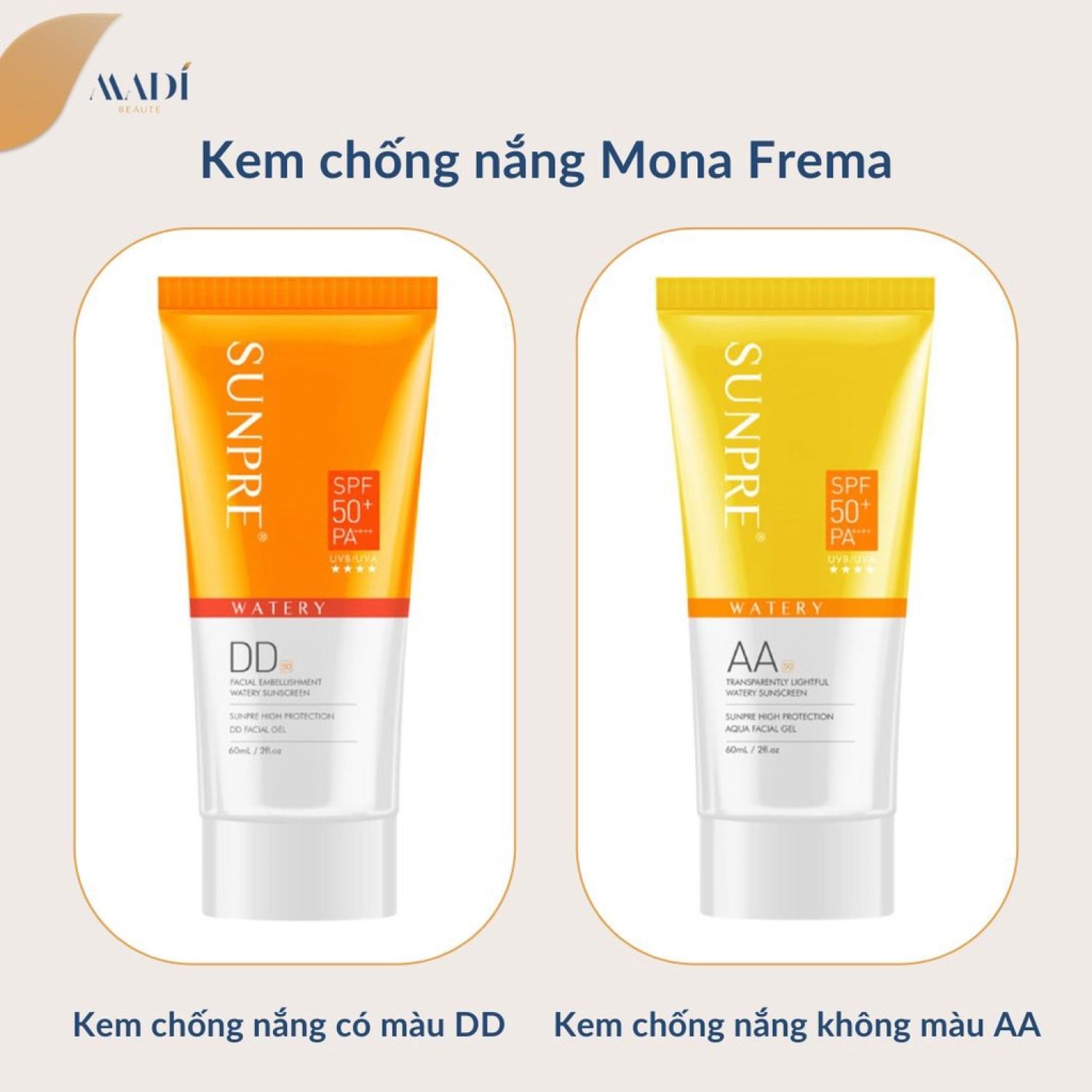Kem chống nắng mona frema sunpre aa, dd 60g spf 50+ pa++++