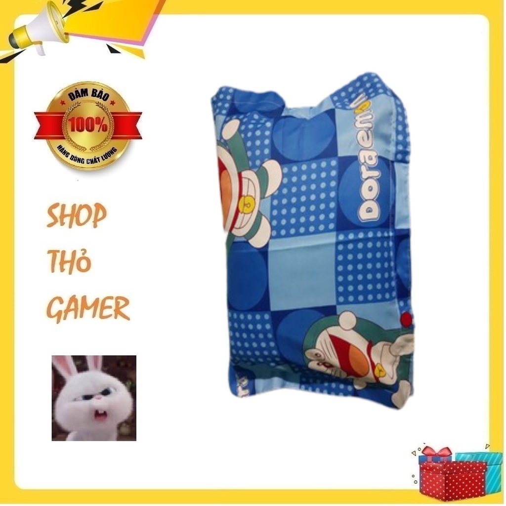 Vỏ gối áo gối bao gối ngủ vải KT hình Doraemon đáng yêu 30x50cm