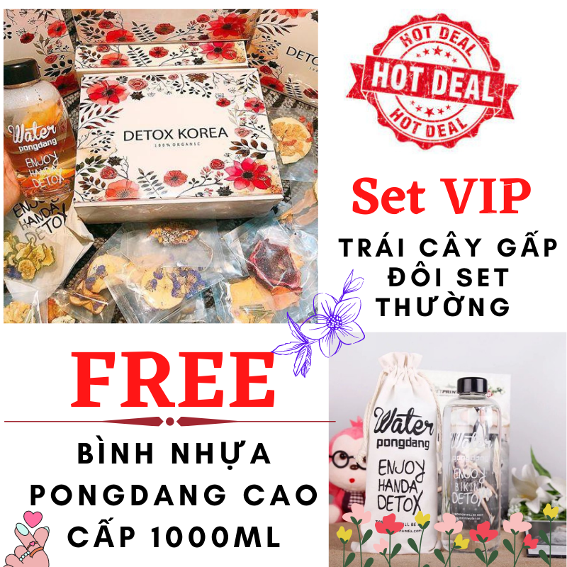 [HCM]SET VIP 30 Gói MIX 5 Vị Hoa Trái cây - Detox Giảm cân Đẹp dáng hoa quả sấy khô [Tặng kèm hộp bình 1L]