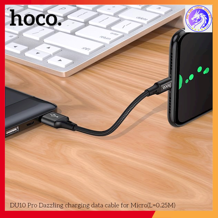 Cáp sạc nhanh dây dù micro 3.0a hoco du10 pro - dài 0.25m