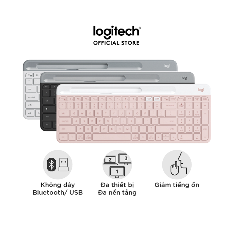   Chính hãng  Bàn phím mỏng không dây đa thiết bị Logitech K580  K580 Slim Multi-Device Wireless Keyboard  Bàn phím siêu mỏng nhỏ gọn và yên tĩnh cho máy tính điện thoại hoặc máy tính bảng hàng chính hãng check seri  0502  