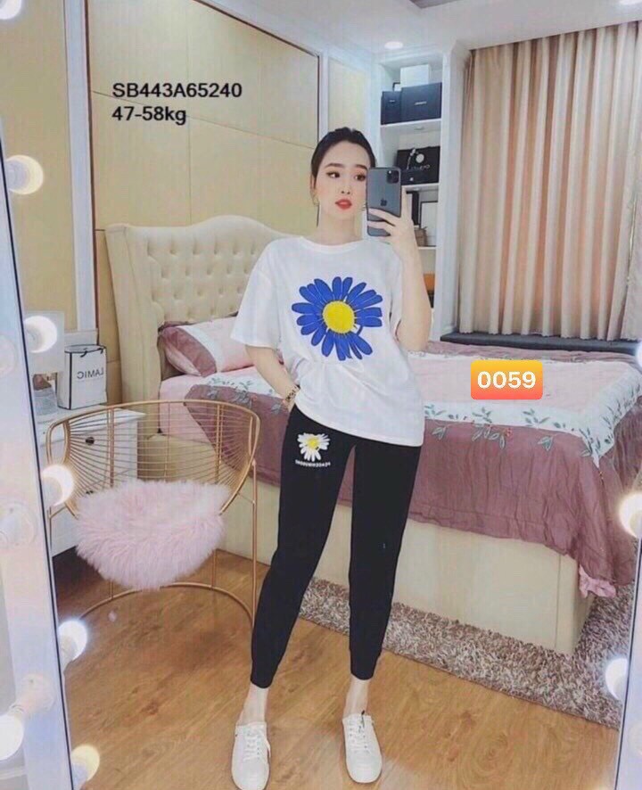 [HCM]Sét Đồ Bộ Hoa Cúc Siêu Xinh Siêu HótChất Cotton Mềm Mịn Free Size Dưới 55Kg-NU