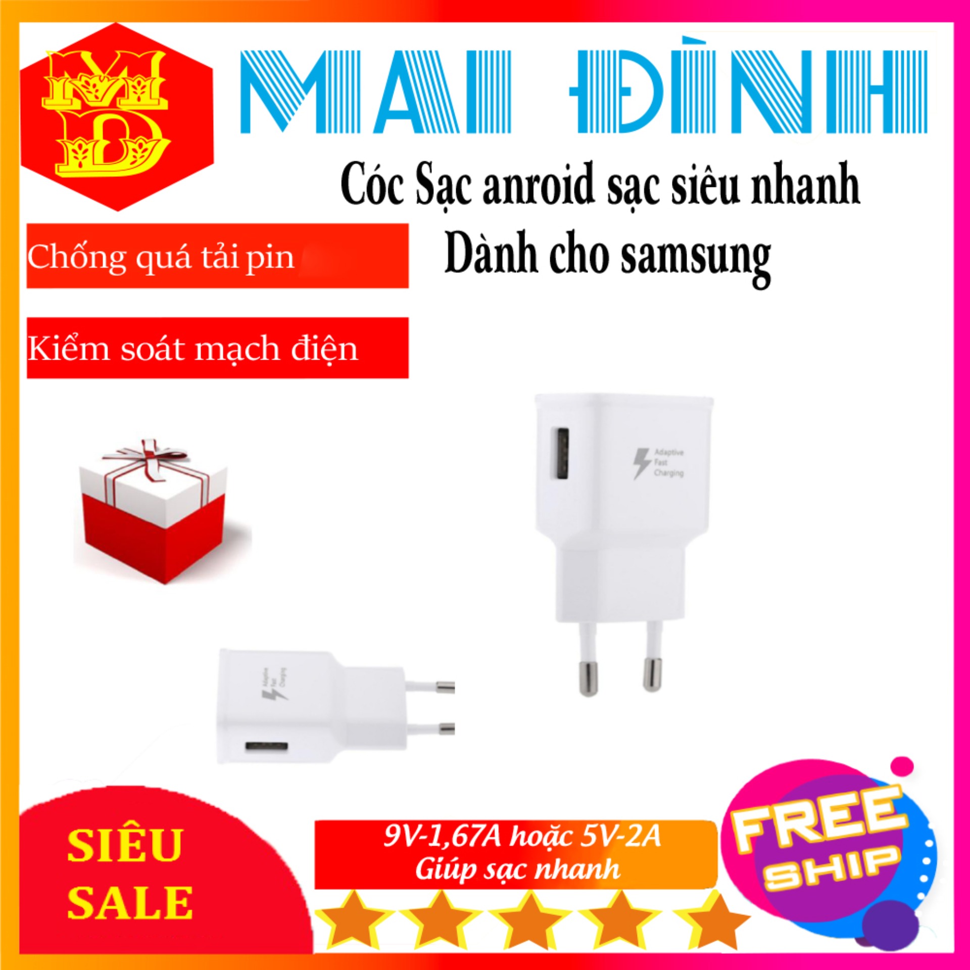 [HCM]Cóc sạc siêu nhanh dành cho samsung Thương Hiệu Mai Đình
