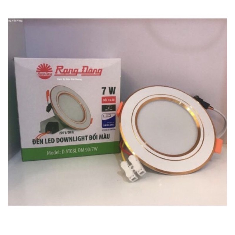 Bộ 3 đèn led âm trần downlight rạng đông d90/7w đổi màu
