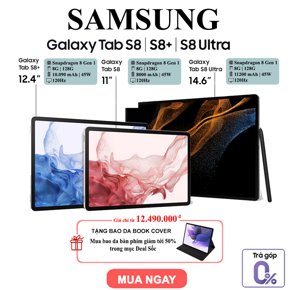 Máy tính bảng samsung galaxy tab s8 ultra, tab s8+, tab s8