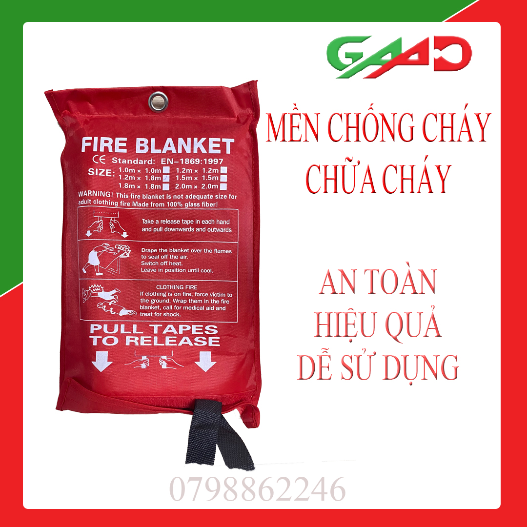 PCCC. Thảm chống cháy sợi thủy tinh, Mềm chống lửa, Chăn chống cháy thoát hiểm, Rèm chống cháy lan