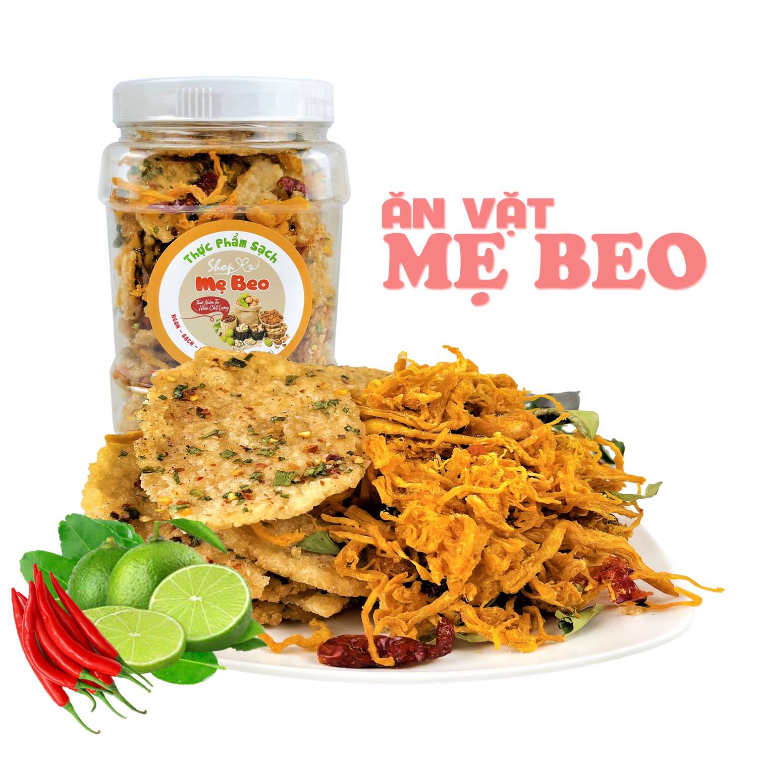 500g cơm cháy lắc khô gà lá chanh mẹ beo