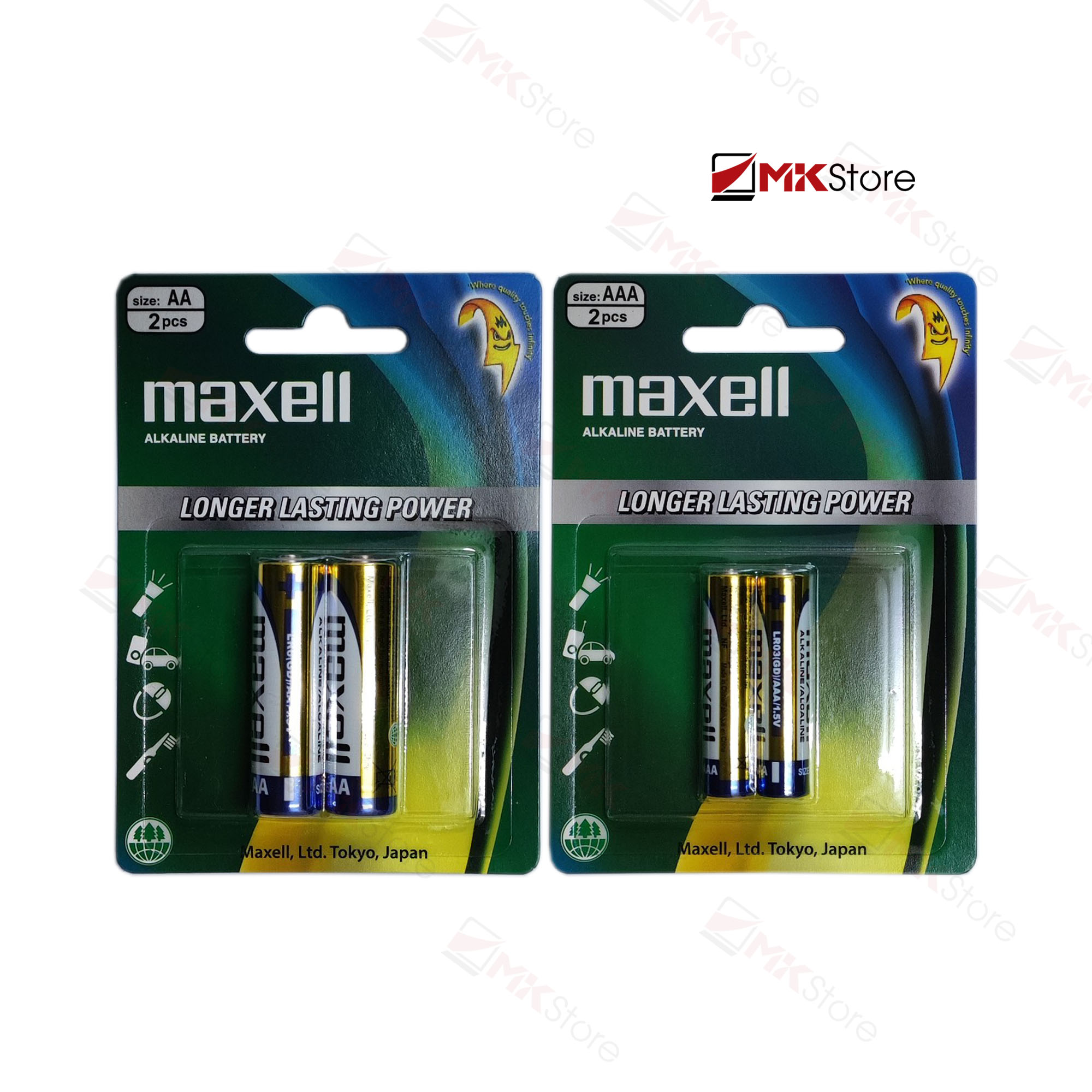 Vỉ 2 viên pin maxell 1.5v aa / aaa alkaline battery mkstore