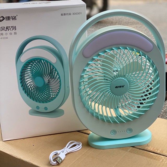 Quạt tích điện có đèn led km f0326,f0336 - quạt tích điện km f0326, f0336 mẫu mới nhỏ gọn , chạy êm, có đèn led