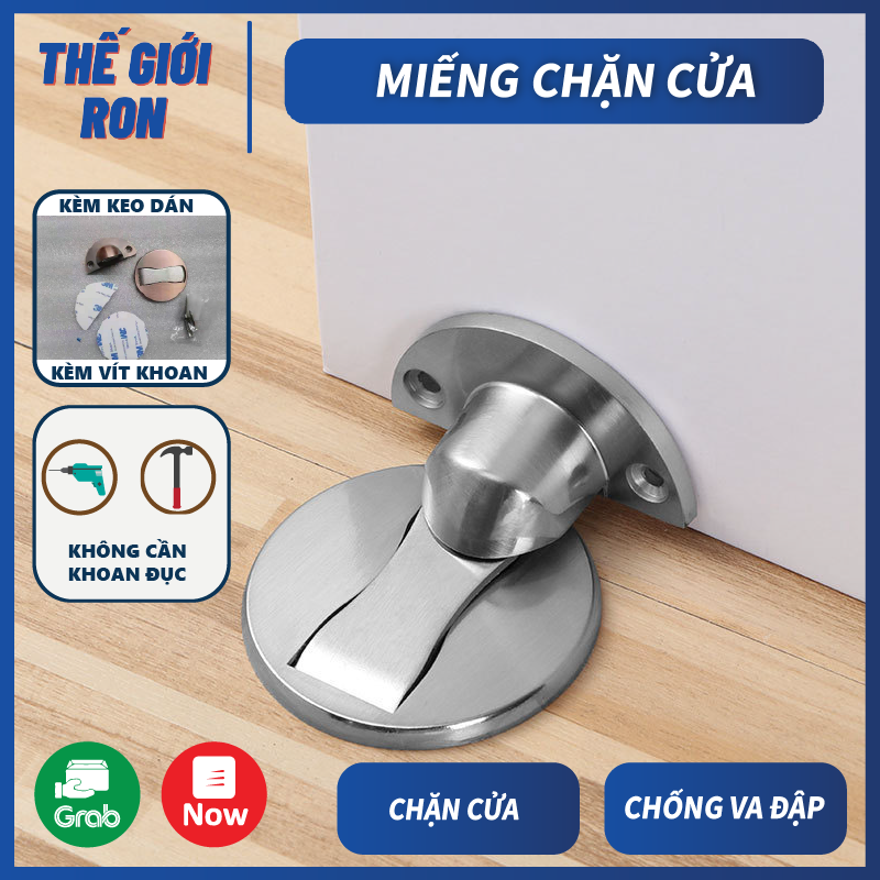 Chặn cửa hít nam châm dán sàn - kèm miếng dán 3m & ốc vít