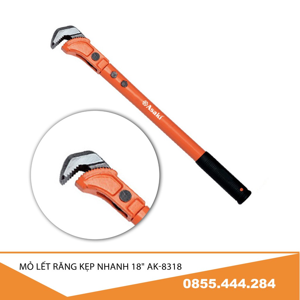 Mỏ lết răng kẹp nhanh 18" asaki ak-8318