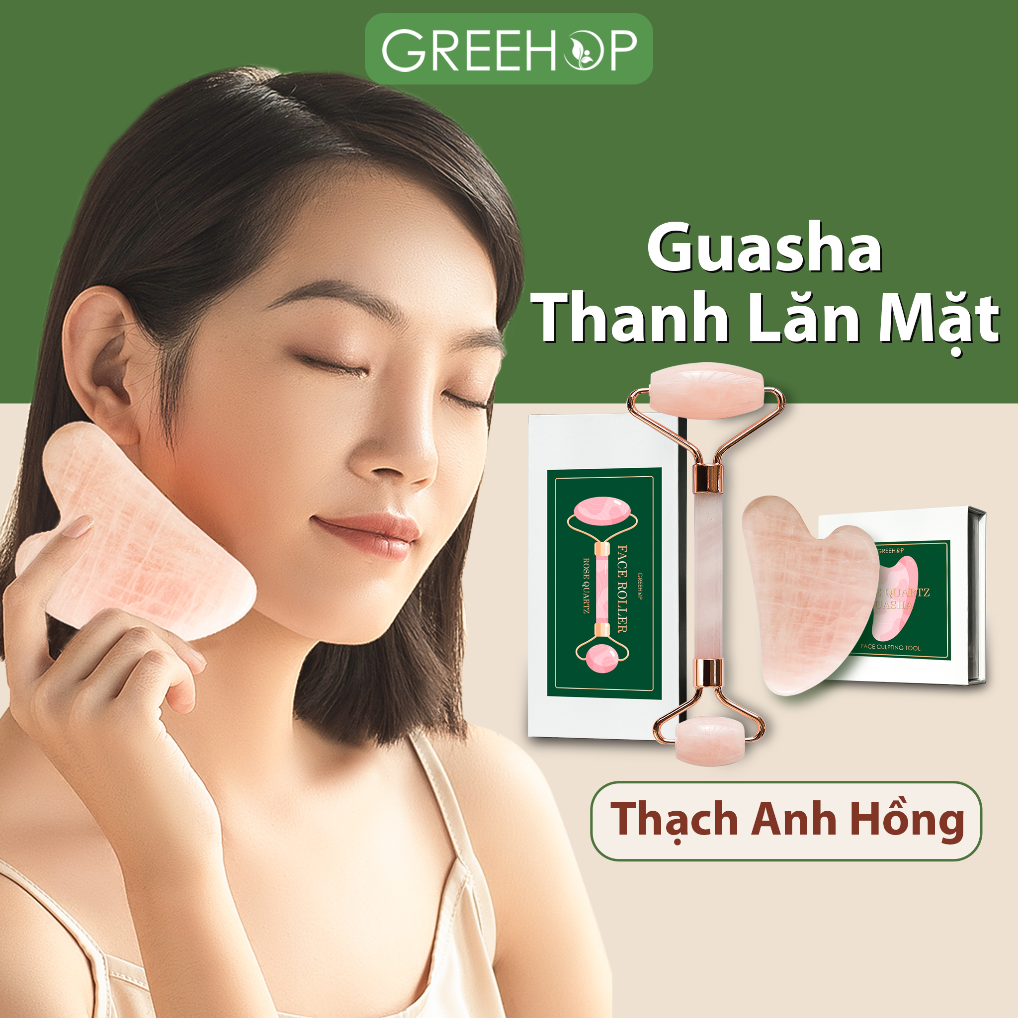 Thanh lăn massage mặt Greehop giúp làm thon gọn, nâng cơ tự nhiên