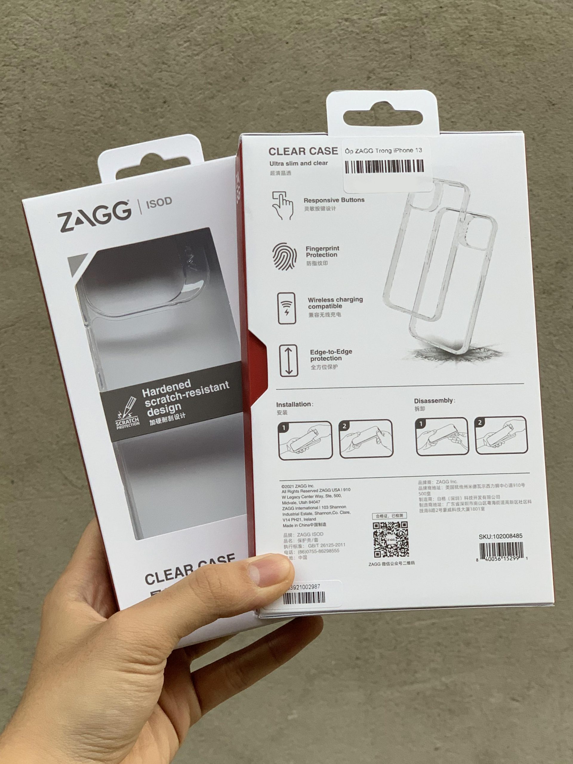 Ốp lưng trong suốt chống sốc zagg clear case cho iphone 13 pro/pro max,13