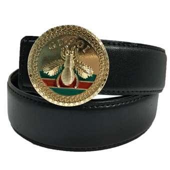 Dây nịt, thắt lưng nam mặt đúc ong siêu đẹp ( Dây đen, mặt vàng )