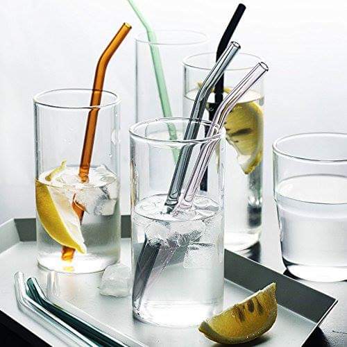 Ống hút thủy tinh chiều dài 20cm nhiều màu