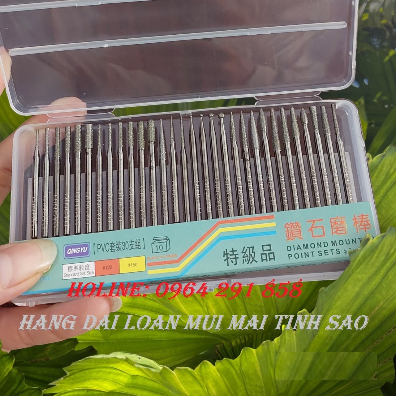 Mũi mài khắc đá khắc ngọc mài kim loại bộ 30 mũi mài kim cương đài loan cao cấp