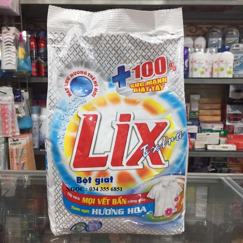 Bột giặt lix extra hương hoa 250g - tẩy sạch cực mạnh vết bẩn