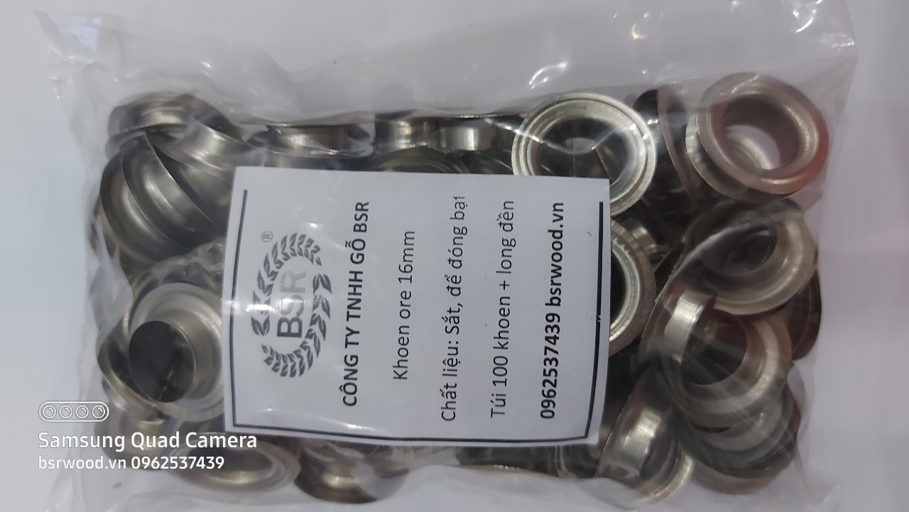 Khoenkhuy mắt cáo 16mm Khoenkhuy ore 16ly Khoenkhuy đóng bạt bấm bạt bấm vải Bằng Sắt Túi 100 cái + 100 long đề
