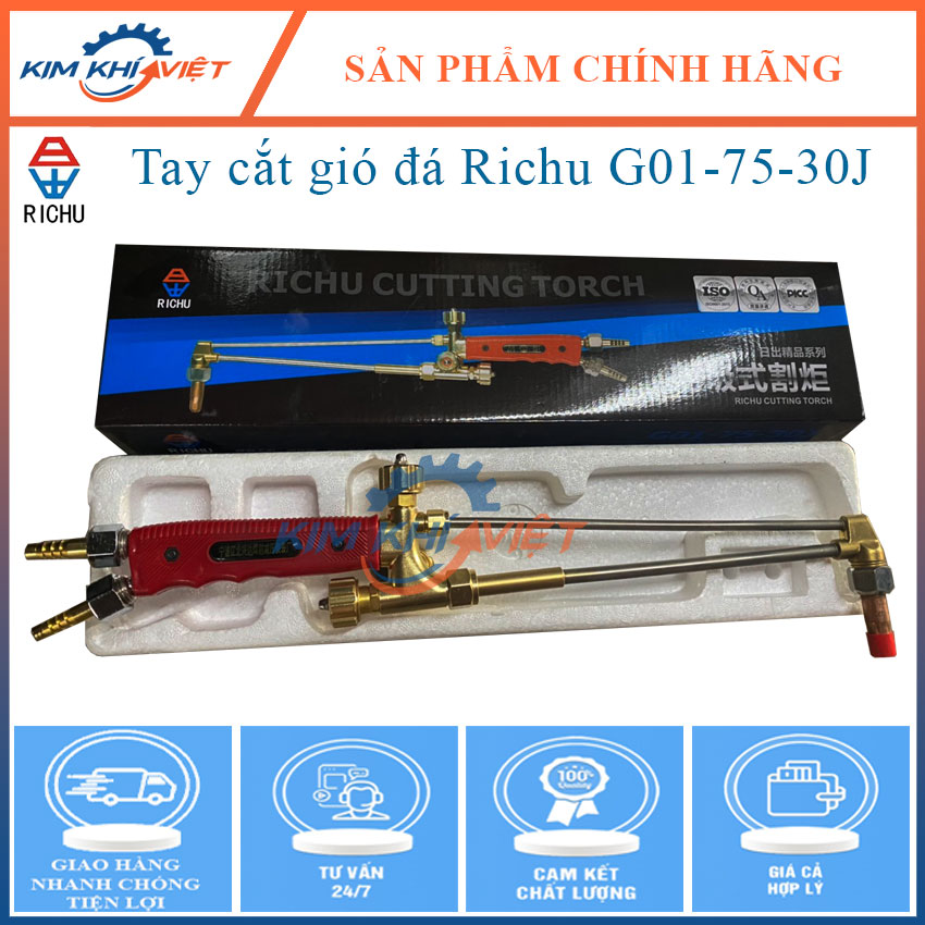 Mỏ cắt gió đá Richu G01-75-30J, chất lượng cao, hàng chính hãng, tay cắt hơi gas-oxi ,mỏ cắt gió đá dùng mỏ cắt richu cắt bằng khí oxi-axetylen.
