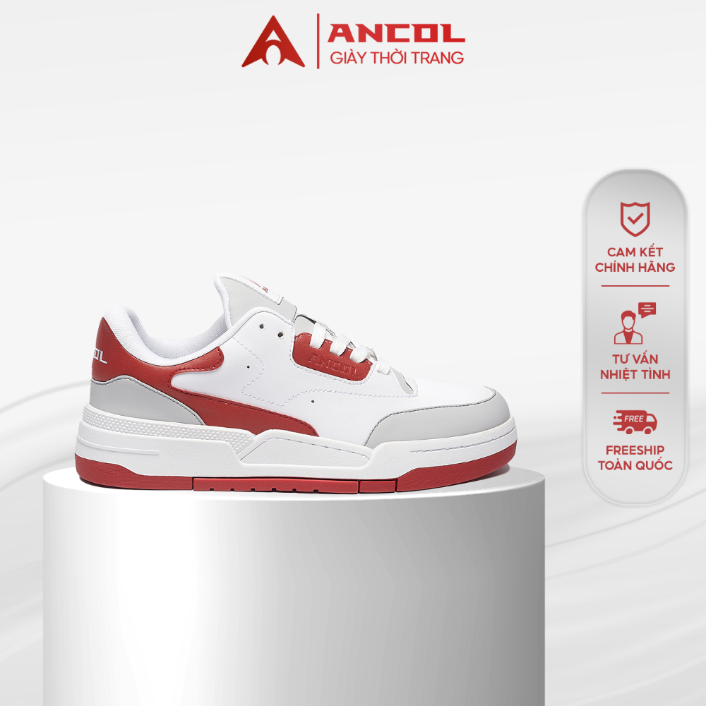 {Siêu cuối tháng} Giày sneaker thời trang Ancol Losofut Promo cho Nam Nữ Size 39-43, chất liệu da bò thật 100%, miếng lót giày Eva, đế cao su êm chân, có lỗ thoáng khí.