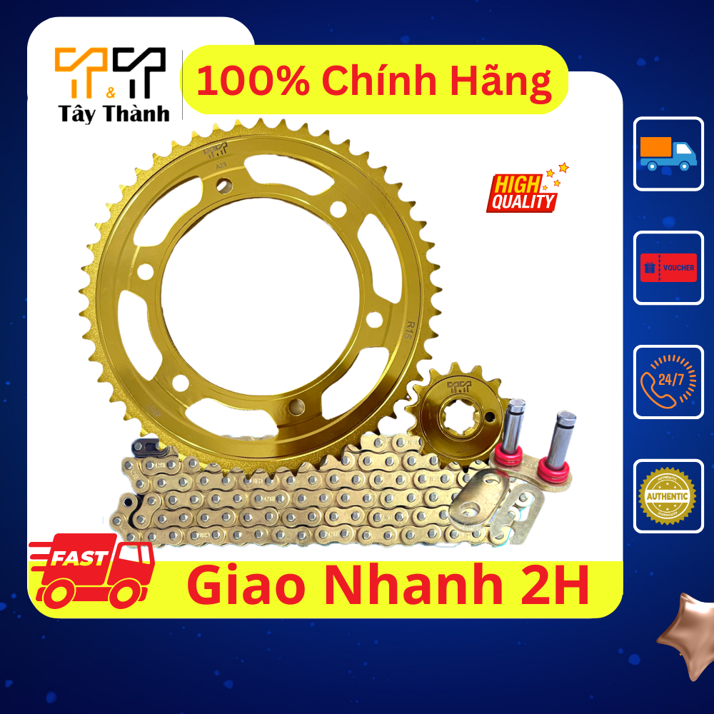 Nhông sên dĩa R15 v3  nhông xích R15 màu vàng sên 10ly BẢO HÀNH 6 THÁNG- Tây thành Shop chuyên nhông sên dĩa