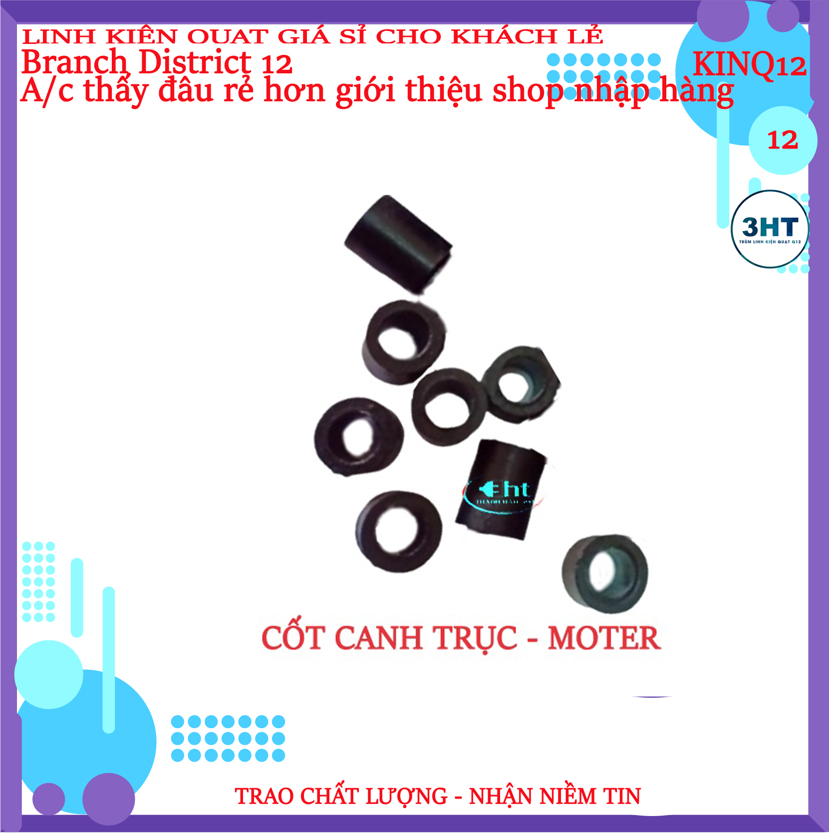 10 cốt nhựa trục bạc quạt điện