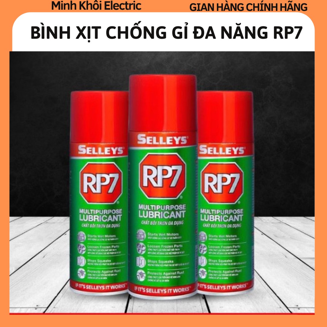Chai xịt chống gỉ sét RP7,chai xịt tẩy gỉ sét RP7 Selleys,chất bôi trơn đa dụng RP7,bình xịt tẩy rỉ,chai xịt bôi trơn RP7,chất bôi trơn RP7, bình dưỡng sên Selleys