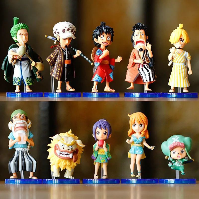 Mô hình chibi Onepiece nhiều nhân vật Luffy,Sanji,Nami,Chopper,Zoro,Usoupp,Robin trong Arc Wano