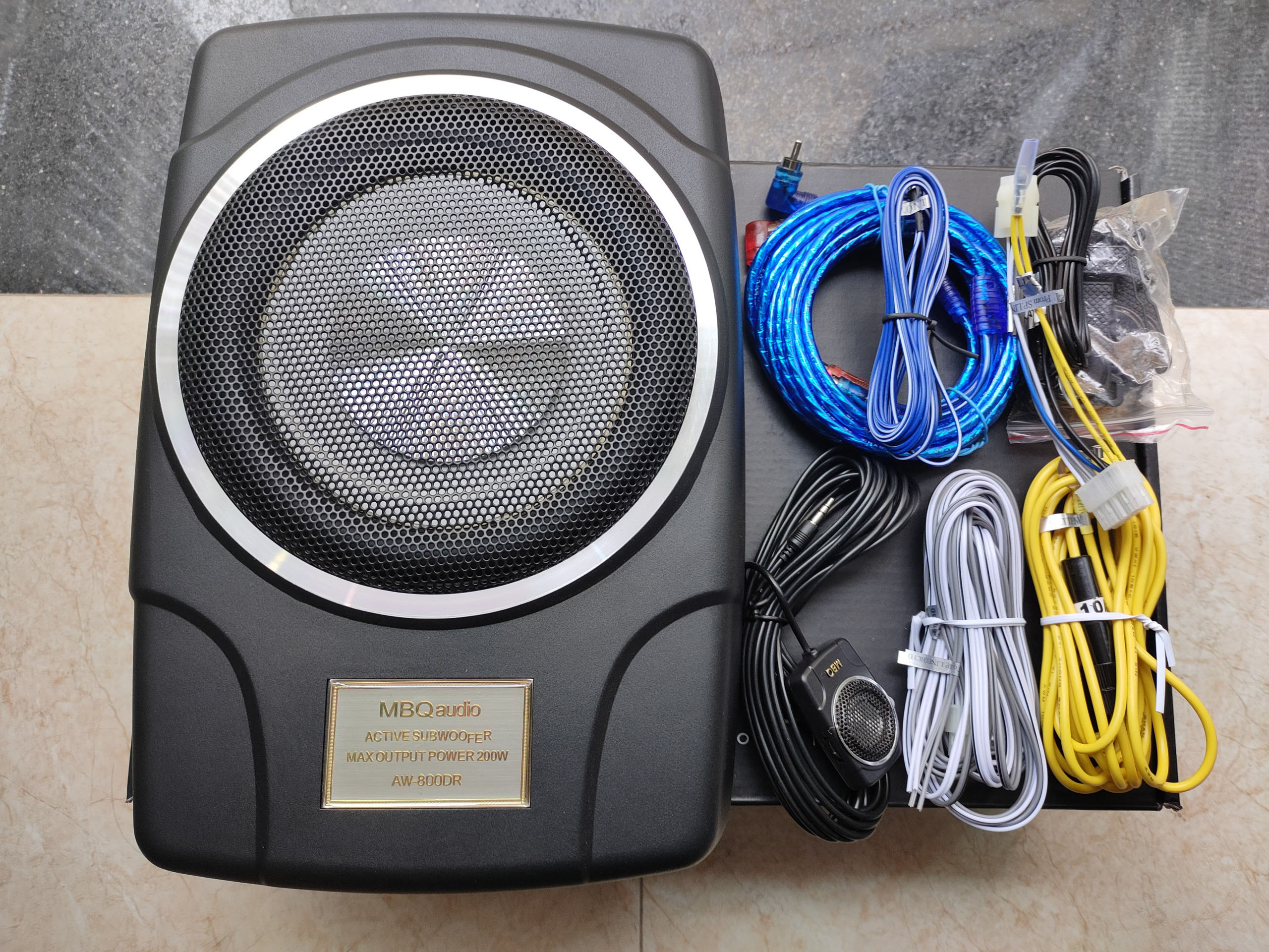 [HCM] Loa Sub gầm ghế, Loa siêu trầm MBQ 800DR , MBQ 800E 160W, 8'', bảo hành 12 tháng, có đầy đủ dây giắc và phụ kiện, có kỹ thuật hướng dẫn lắp đặt từ xa