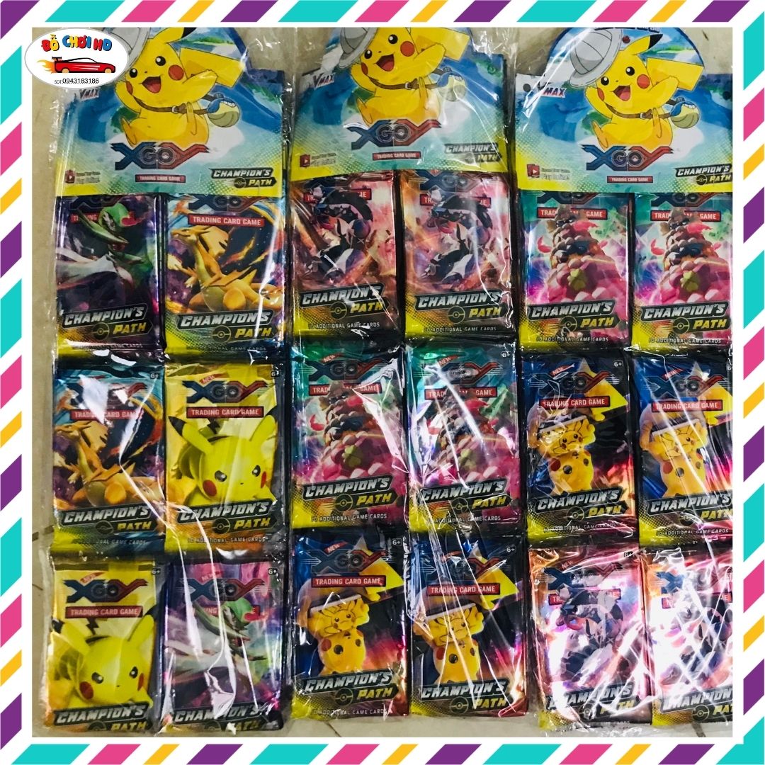 Thẻ pokemon, bài pokemon, thẻ bài pokemon, vỉ 36 gói bên trong nhiều lá vip mẫu mới