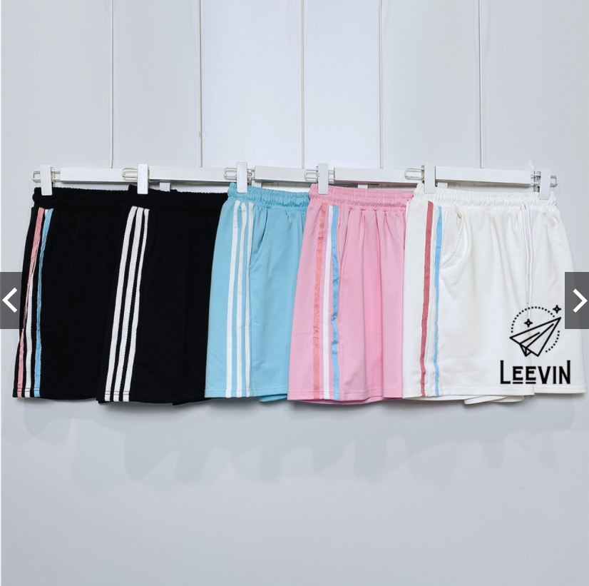 Quần ngắn unisex Nam Nữ phối sọc siêu hot-3 màu