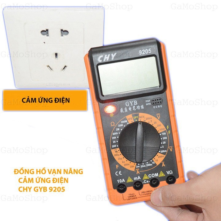 Đồng hồ đo vạn năng cảm ứng điện chy gyb 9205 kèm pin 9v