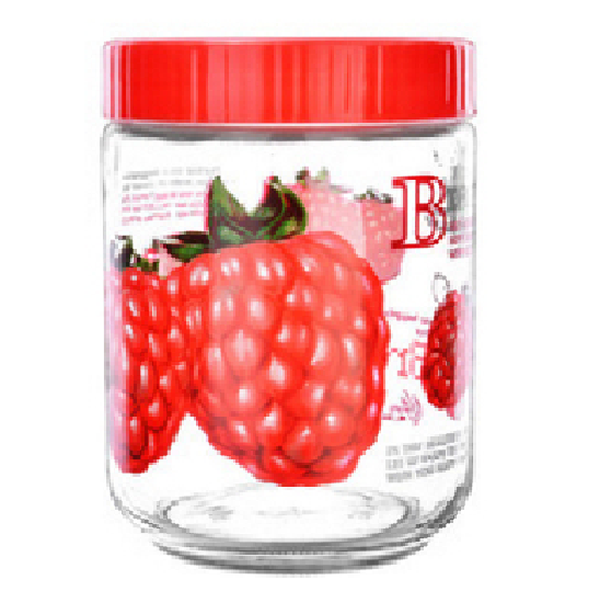 [HCM]Hũ/Bình Thủy Tinh In Hoa. Hũ Đựng Gia Vị Mứt Bánh Kẹo. Dung Tích Lớn Thủy Tinh Dày Nắp Kín. Hủ đựng gia vị có muỗng